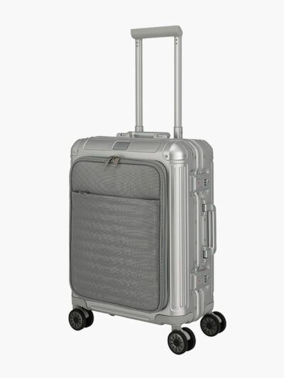 Travelite next aluminium kabinekuffert med forlomme 55 cm i sølv